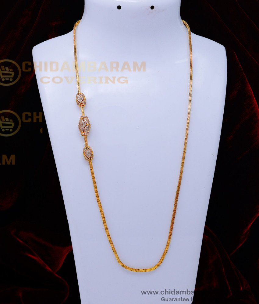 MCHN524 - Attractive Diamond Mugappu Thali Chain for Women