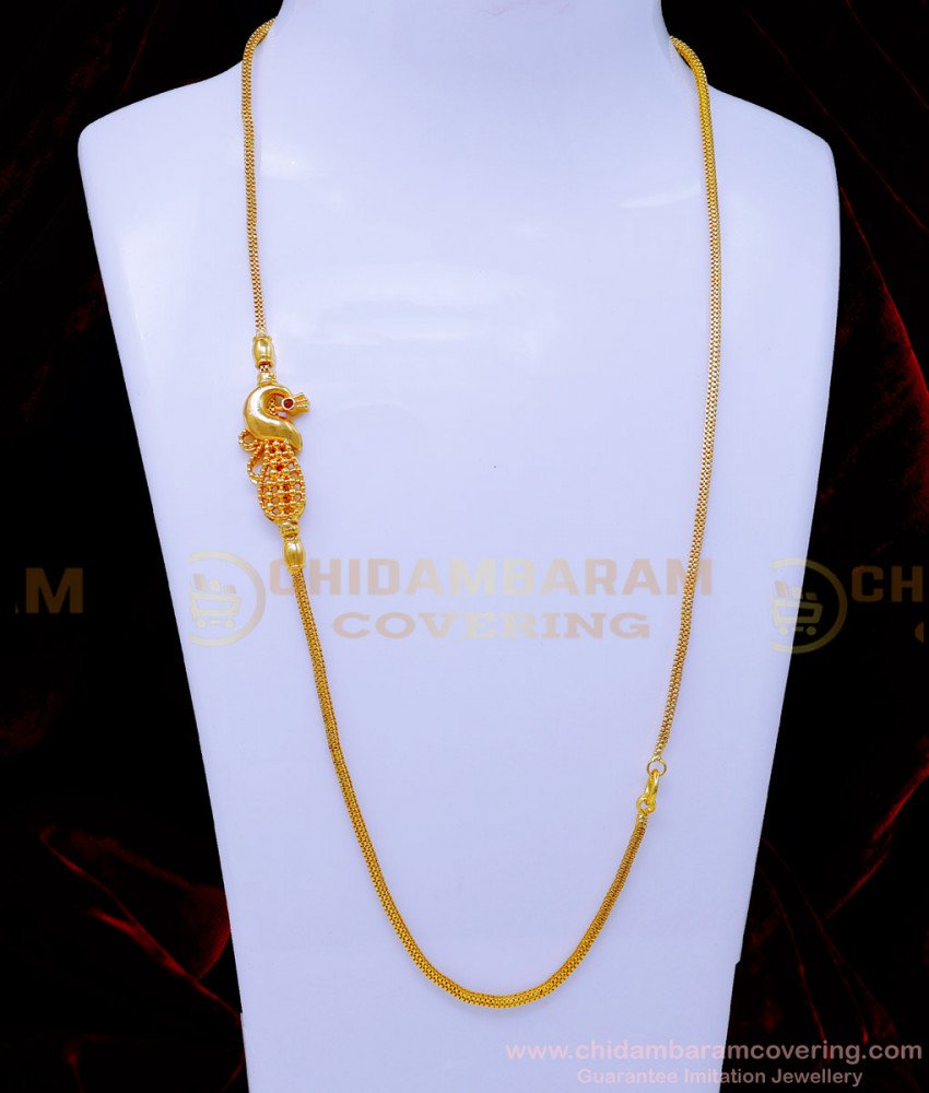 MCHN541 - New Mode Peacock Mugappu Chain Designs without Stone