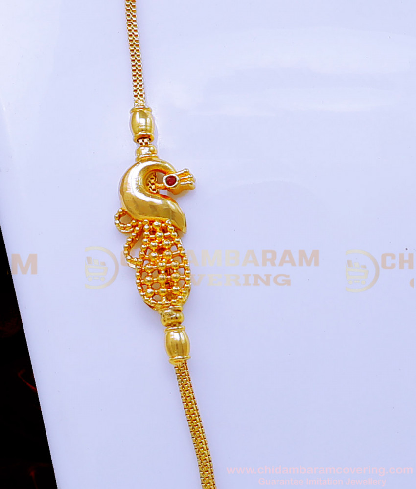 MCHN541 - New Mode Peacock Mugappu Chain Designs without Stone