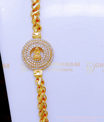 MCHN547 - Beautiful White Stone Mugappu Chain Latest Designs