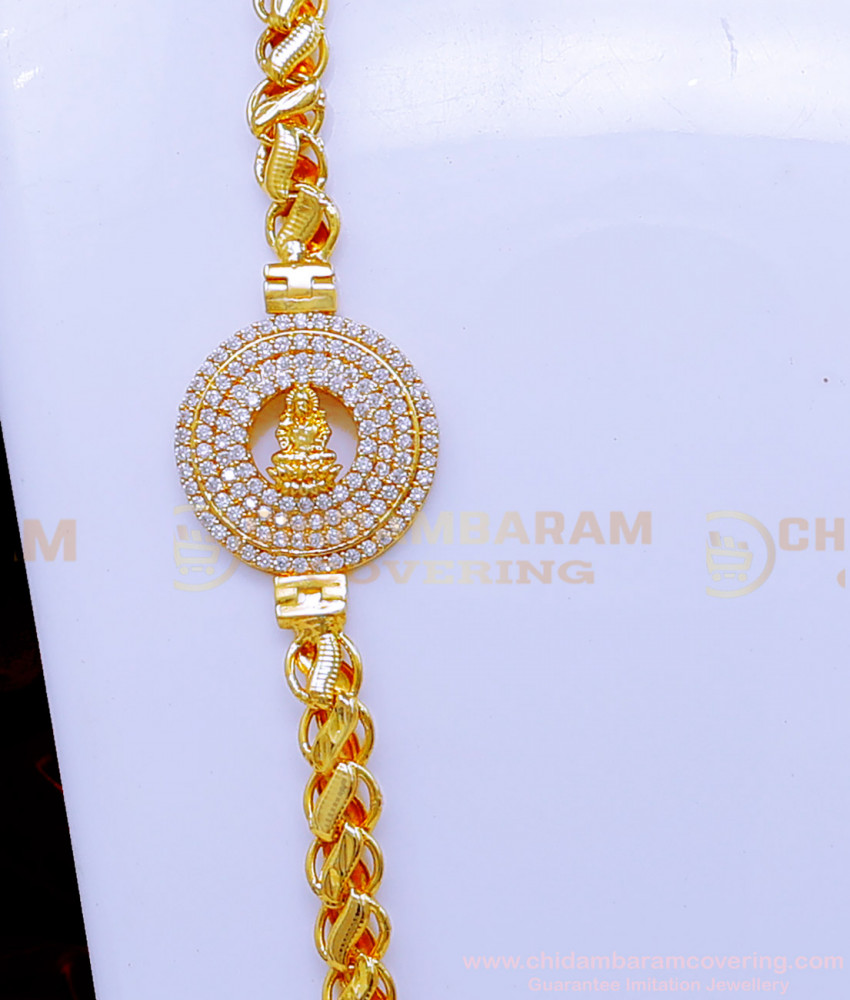 MCHN547 - Beautiful White Stone Mugappu Chain Latest Designs
