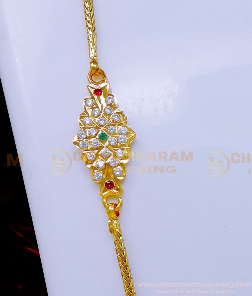 MCHN556 - Impon Mugappu Thali Chain Gold Design for Daily Use