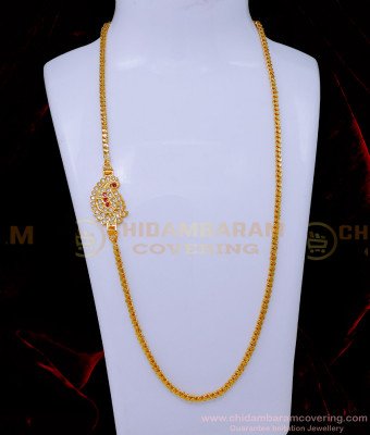 MCHN558 - New Model Mango Design Impon Stone Mugappu Thali Chain