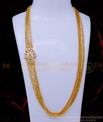MCHN562 - Trendy Three Line Mugappu Chain Original Impon Jewellery