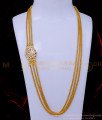 MCHN563 - Impon 3 Line Gold Peacock Mugappu Thali Chain for Women