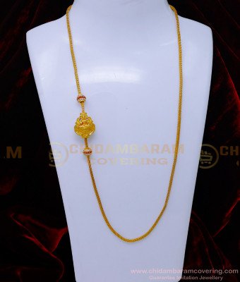 MCHN569 - Trendy Daily Use Double Side Lakshmi Mugappu Chain Gold