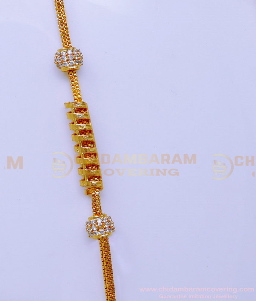 MCHN578 - Latest Gold Design Daily Use Spiral Mugappu Chain
