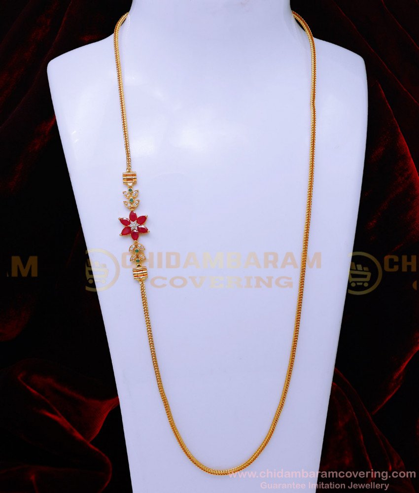 MCHN579 - Elegant Flower Design Light Weight Mugappu Side Pendant