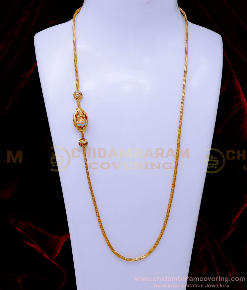 MCHN586 - Trendy Lakshmi Design Enamel Double Side Mugappu Chain