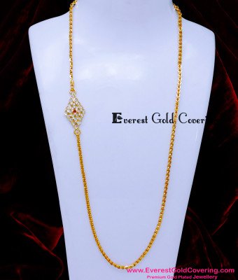MCHN591 - Cute Diamond Shape Impon Mugappu Chain Latest Designs