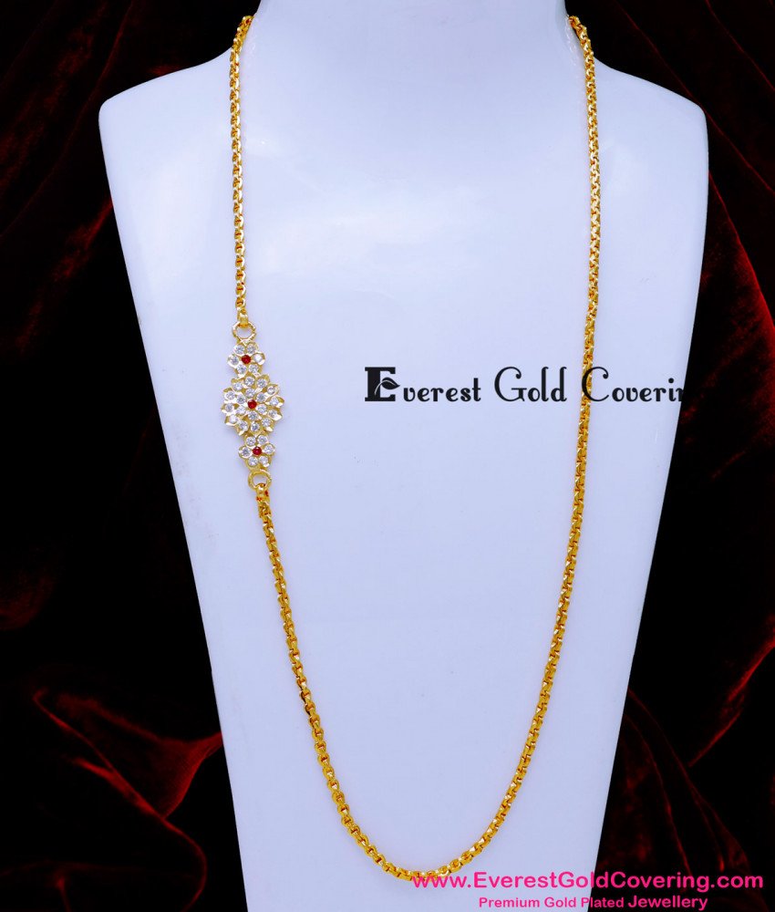 MCHN592 - Impon Flower Design Mugappu Chain Model for Women