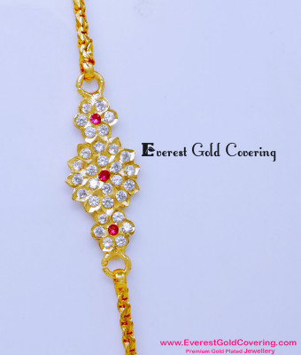 MCHN592 - Impon Flower Design Mugappu Chain Model for Women