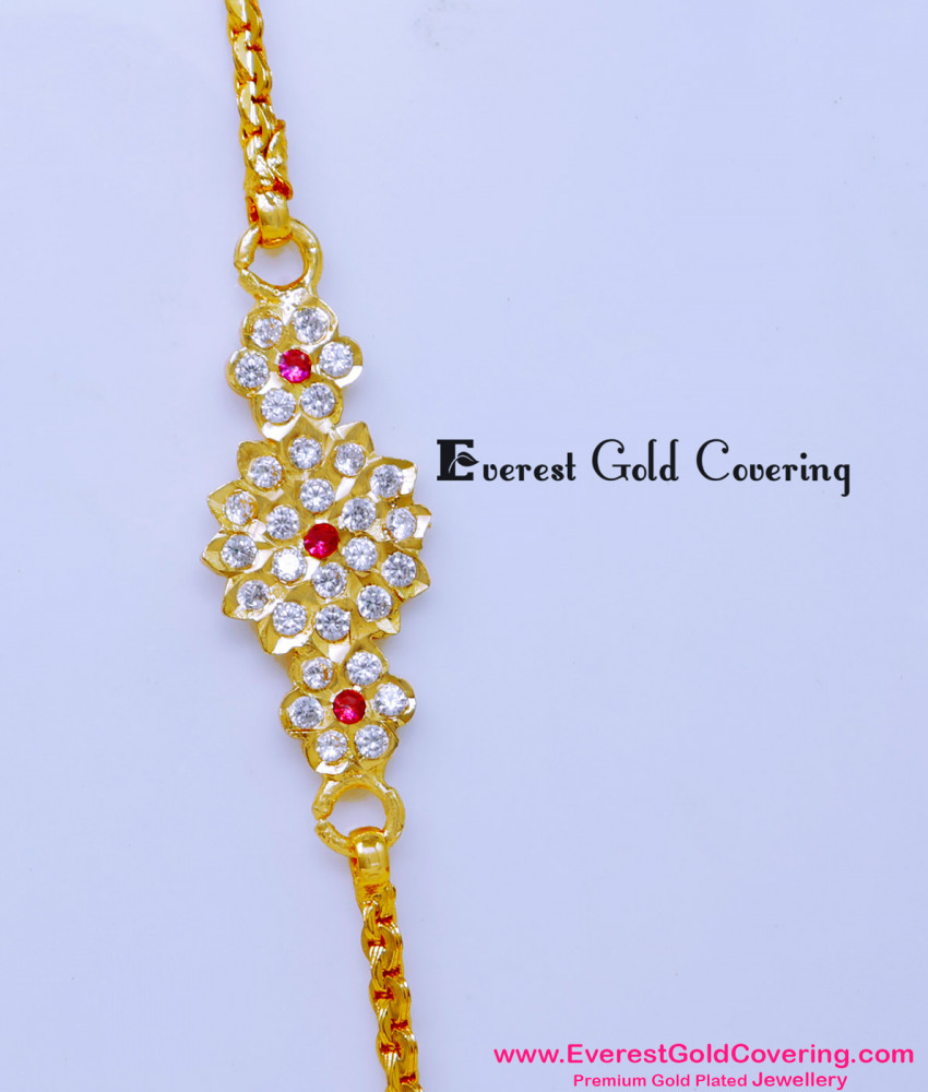 MCHN592 - Impon Flower Design Mugappu Chain Model for Women