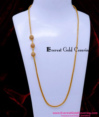 MCHN594 - Trendy Mugappu Thali Chain Gold Model for Daily Use