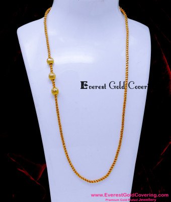MCHN600 - Gold Plated Plain Mugappu Thali Chain Gold Pattern 