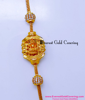 MCHN606 - Elegant 2 Gram Gold Lakshmi Mugappu Designs for Ladies