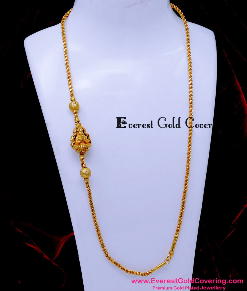 MCHN607 - 2 Gram Gold Plated Lakshmi Mugappu Thali Chain Design