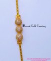MCHN608 - Elegant One Gram Gold White Diamond Mugappu Chain