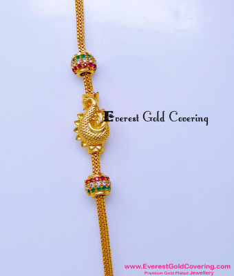 MCHN609 - Trendy Peacock Design Mugappu Chain Latest Designs