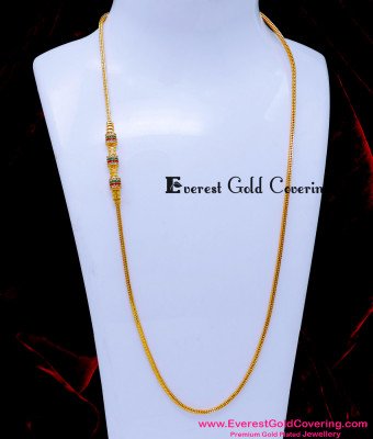 MCHN613 - Attractive Multi Stone Daily Use Mugappu Chain Design