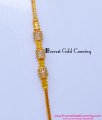 MCHN615 - Unique White Stone Mugappu Chain in Gold Pattern