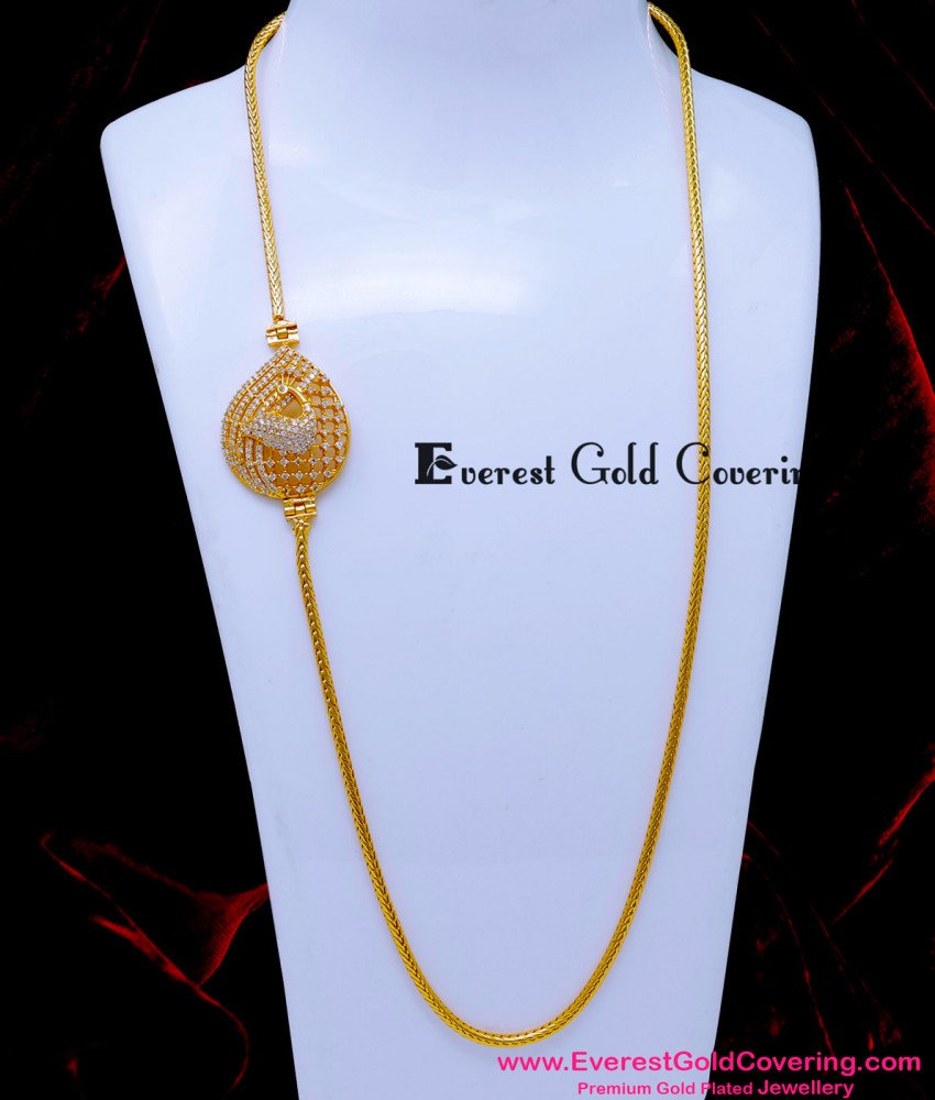 MCHN617 - Trendy Peacock Design Thali Mugappu Chain New Model