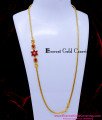 MCHN618 - Latest Flower Model Ruby Stone Mugappu Chain Online