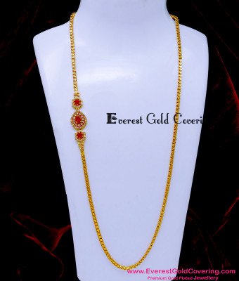 MCHN621 - Latest Imitation Diamond Mugappu Thali Chain Design