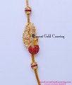 MCHN624 - Elegant White and Ruby Stone Peacock Mugappu Thali Chain
