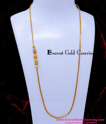 MCHN627 - Latest Mugappu Chain with White Stone for Daily Use