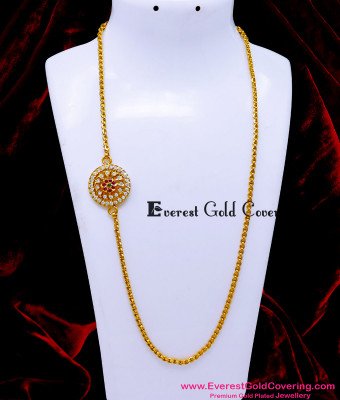 MCHN631 - Gold Model Daily Wear Round Mugappu Chain for Ladies