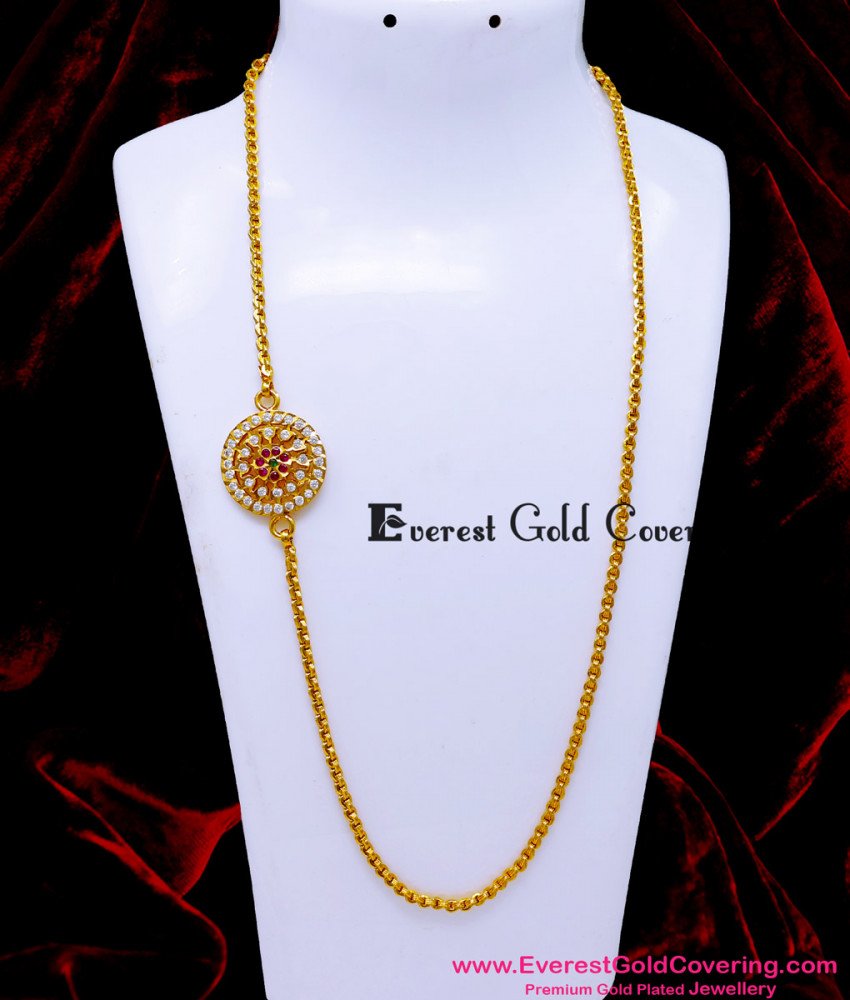 MCHN631 - Gold Model Daily Wear Round Mugappu Chain for Ladies