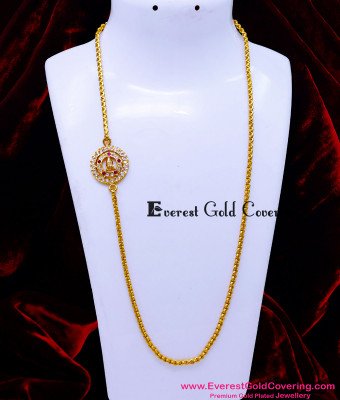 MCHN632 - Impon Stone Lakshmi Devi Gold Lakshmi Mugappu Designs