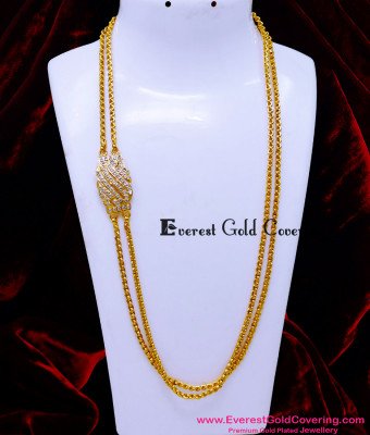 MCHN635 - Trendy Impon Stone Double Chain with Mugappu Design