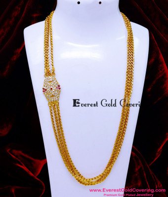 MCHN639 - Gold Model 3 Line Mugappu with Impon Thali Chain Online