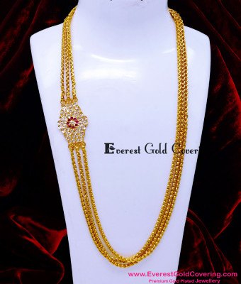 MCHN640 - Five Metal Impon Daily Wear Stone Mugappu Chain Model