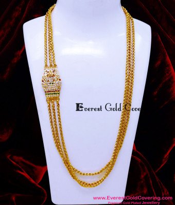 MCHN641 - Trendy Impon 3 Line Lakshmi Mugappu Thali Chain Design