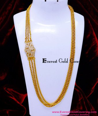 MCHN643- First Quality Impon White Stone Mugappu Thali Chain