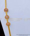 THN60-LG - 30 Inches Long White and Ruby Stone Balls Mugappu Chain with Screw Thali Chain Buy Online