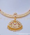 NLC1001 - One Gram Gold First Quality Impon Lakshmi Dollar Stone Attigai Necklace Online