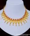 NLC1016 - Semi Precious Gold Plated Ruby Stone Pearl Lakshmi Necklace Online