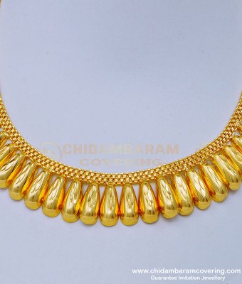 NLC1018 - One Gram Gold Plated Traditional Kerala Jewellery Necklace for Ladies 
