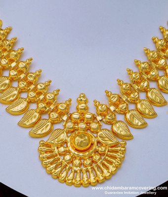 NLC1023 - Gold Inspired Light Weight Mango Design Kerala Necklace Bridal Jewelry for Wedding
