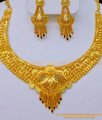 NLC1033 - Stunning Gold High Quality Forming Gold Enamel Necklace with Earrings Set 