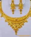 NLC1037 - Real Gold Design First Quality Forming Gold Enamel Necklace Set for Wedding