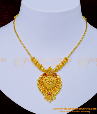 NLC1042 - Trendy Simple Gold Design Necklace Collections Micro Gold Plated Jewellery Online  