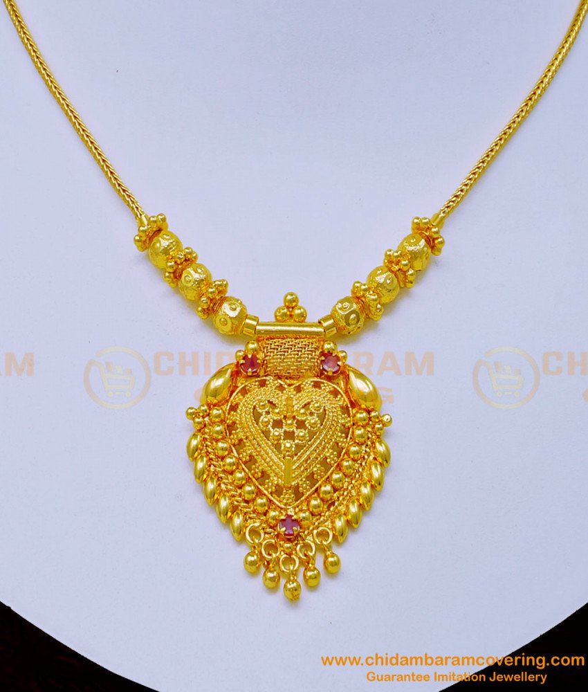NLC1042 - Trendy Simple Gold Design Necklace Collections Micro Gold Plated Jewellery Online  