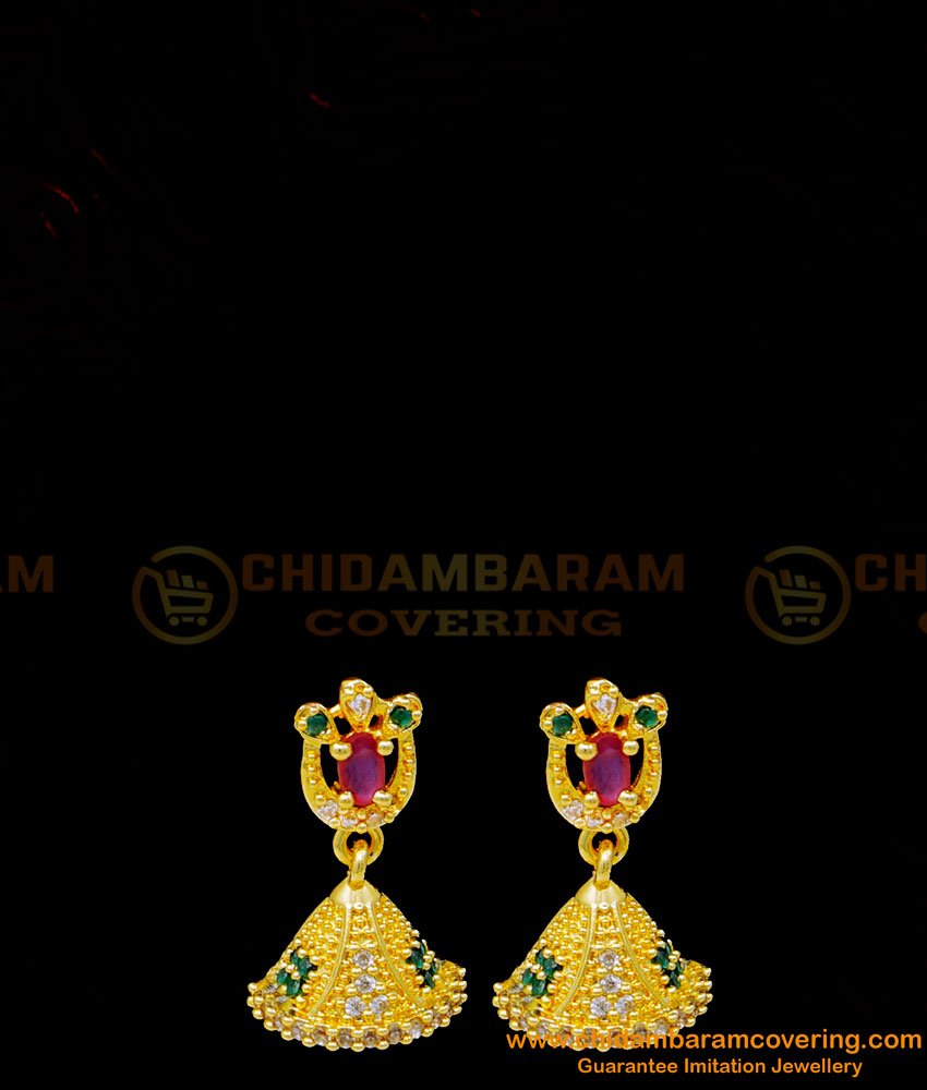NLC1052 - Wedding Choker Necklace Set Peacock Design Ad Stone Necklace with Jhumkas Online