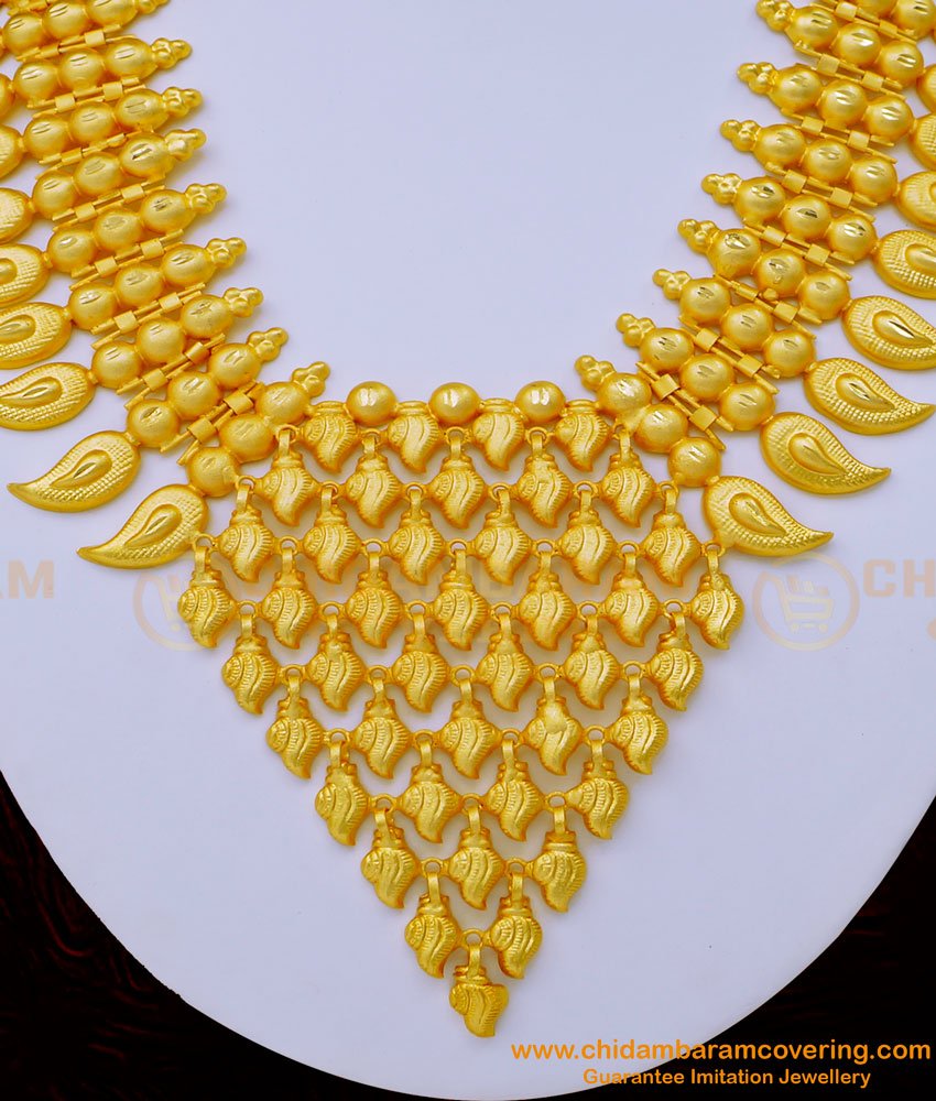 Nlc1056 - Buy Gold Inspired One Gram Gold Necklace Kerala Bridal Jewellery Online