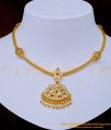 NLC1059 - Trendy Gold Plated Impon Side Balls Mugappu Impon Stone Attigai Necklace for Women